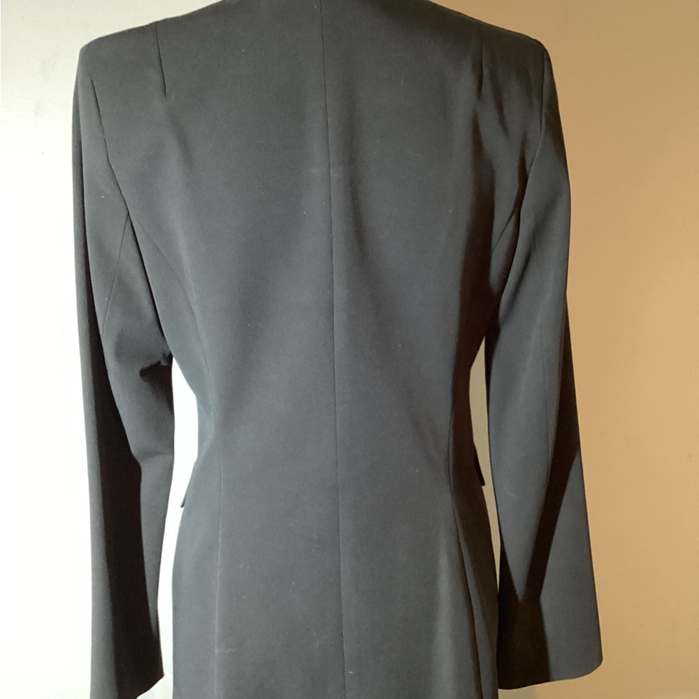 Laundry By Shelli Segal Black Tailored One Button Blazer, faux pockets, size 8 - Picture 3 of 10